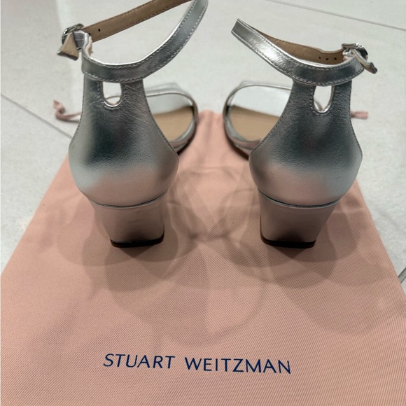 Stuart Weitzman Metallic Silver Wedge Heels - Picture 5 of 6